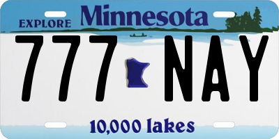 MN license plate 777NAY