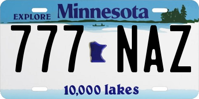 MN license plate 777NAZ