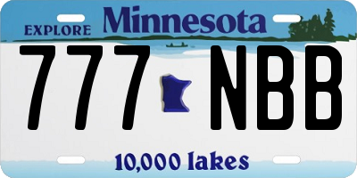 MN license plate 777NBB