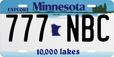 MN license plate 777NBC