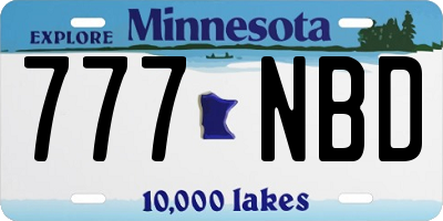 MN license plate 777NBD
