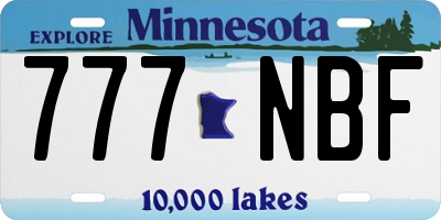 MN license plate 777NBF