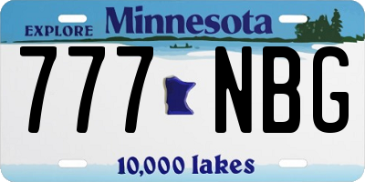MN license plate 777NBG