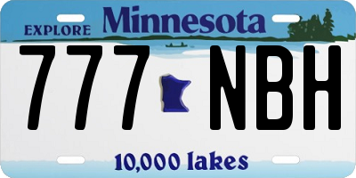 MN license plate 777NBH