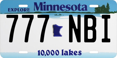 MN license plate 777NBI