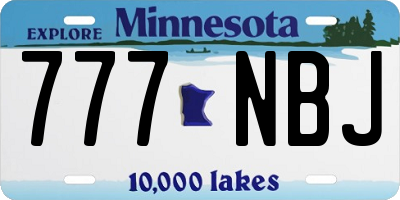 MN license plate 777NBJ