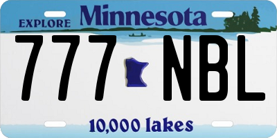 MN license plate 777NBL