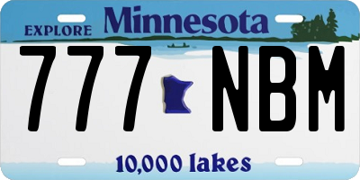 MN license plate 777NBM