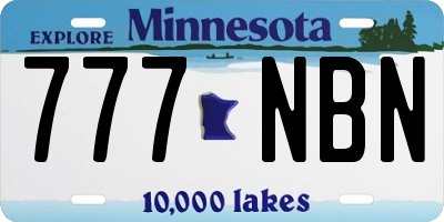 MN license plate 777NBN