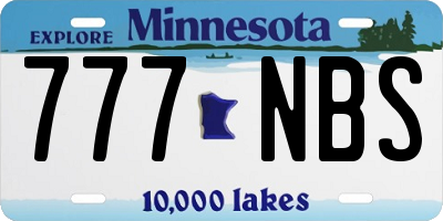 MN license plate 777NBS