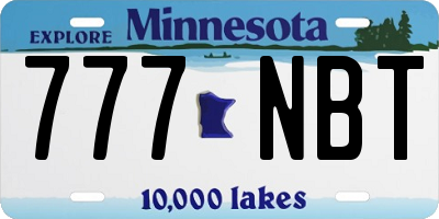 MN license plate 777NBT