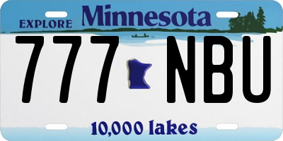 MN license plate 777NBU