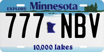 MN license plate 777NBV
