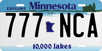 MN license plate 777NCA