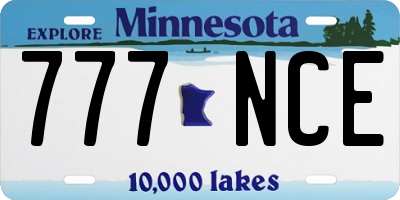 MN license plate 777NCE
