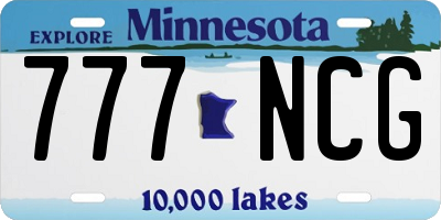 MN license plate 777NCG