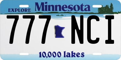 MN license plate 777NCI