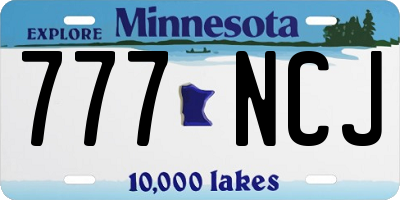 MN license plate 777NCJ