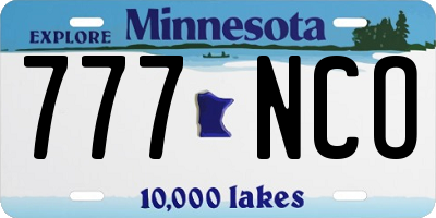 MN license plate 777NCO