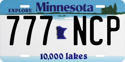 MN license plate 777NCP