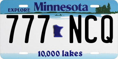 MN license plate 777NCQ