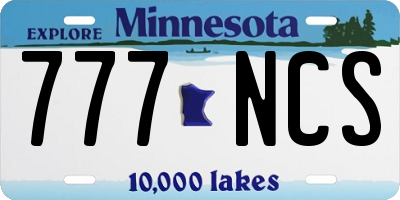 MN license plate 777NCS