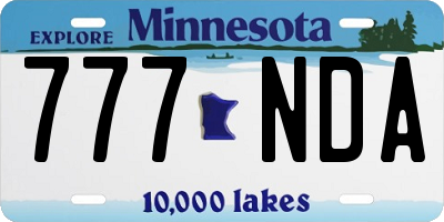 MN license plate 777NDA