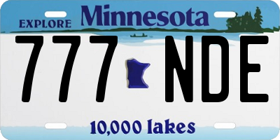 MN license plate 777NDE