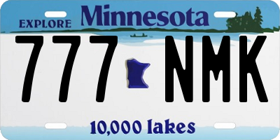 MN license plate 777NMK