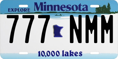 MN license plate 777NMM