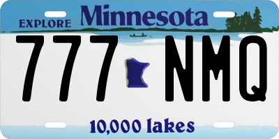 MN license plate 777NMQ