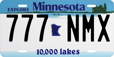 MN license plate 777NMX