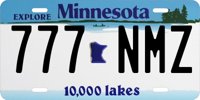 MN license plate 777NMZ