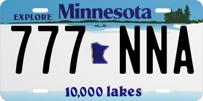 MN license plate 777NNA