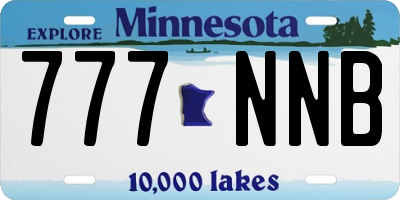 MN license plate 777NNB