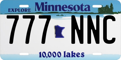 MN license plate 777NNC