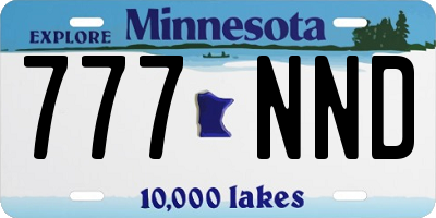 MN license plate 777NND