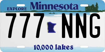 MN license plate 777NNG