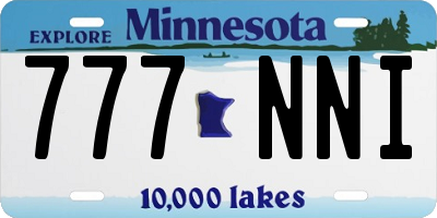 MN license plate 777NNI