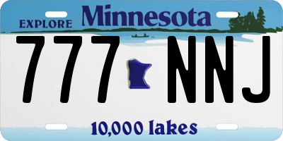 MN license plate 777NNJ