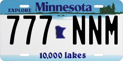 MN license plate 777NNM
