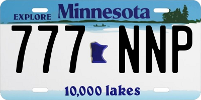 MN license plate 777NNP