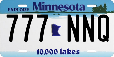 MN license plate 777NNQ