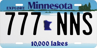MN license plate 777NNS