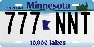 MN license plate 777NNT