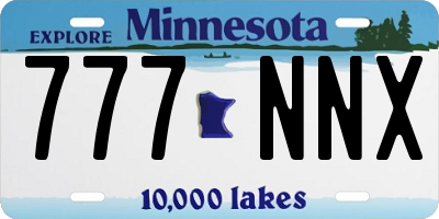 MN license plate 777NNX