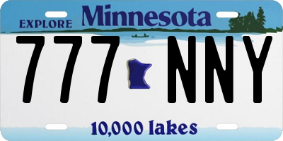 MN license plate 777NNY
