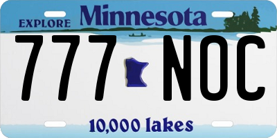 MN license plate 777NOC