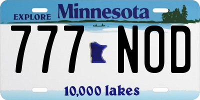 MN license plate 777NOD