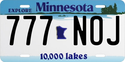 MN license plate 777NOJ